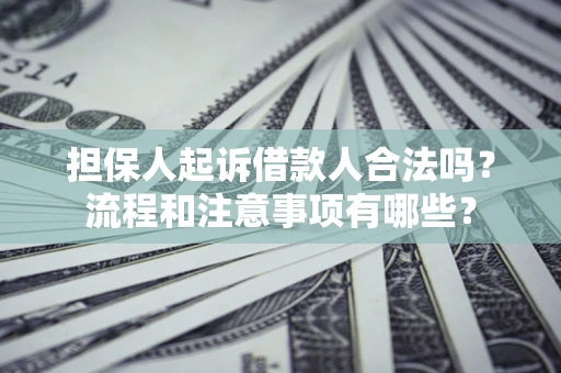 武汉担保人起诉借款人合法吗？流程和注意事项有哪些？
