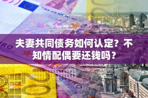 武汉夫妻共同债务如何认定？不知情配偶要还钱吗？