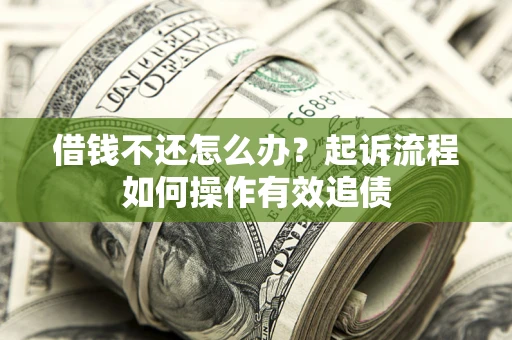 武汉借钱不还怎么办？起诉流程如何操作有效追债