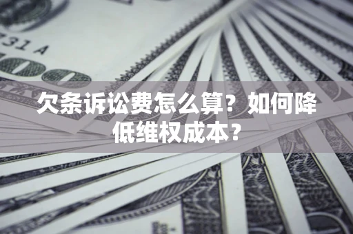 武汉欠条诉讼费怎么算？如何降低维权成本？