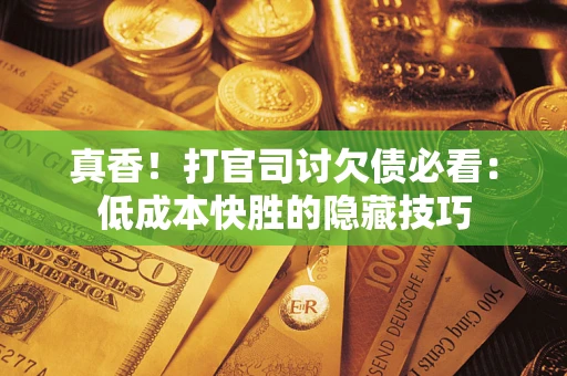 武汉真香！打官司讨欠债必看：低成本快胜的隐藏技巧